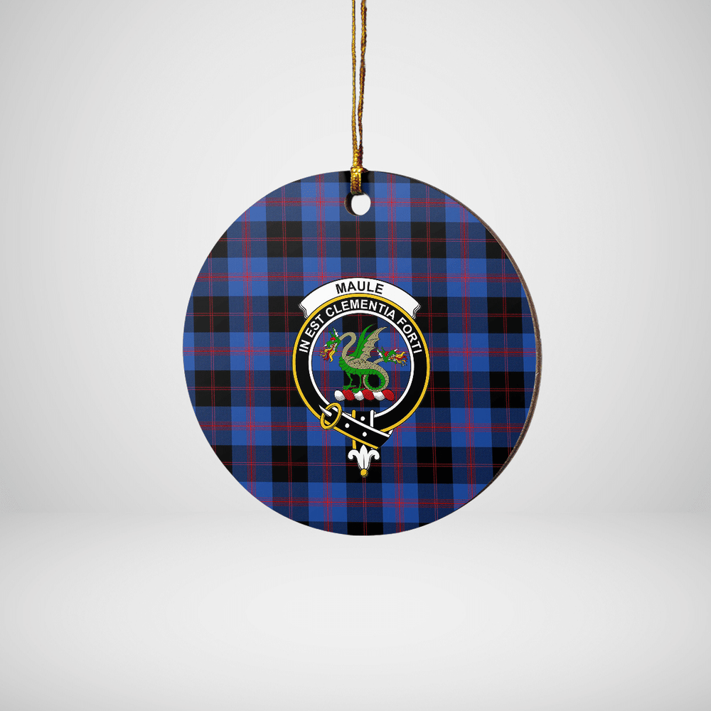 Clan Maule Tartan Crest Round Ceramic Ornament VV99 Maule Tartan Tartan Christmas