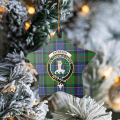 Clan Paterson Tartan Crest Star Ceramic Ornament HM83 Paterson Tartan Tartan Christmas