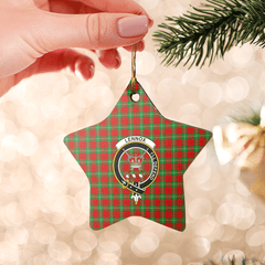 Clan Lennox Tartan Crest Star Ceramic Ornament VR37 Lennox Tartan Tartan Christmas