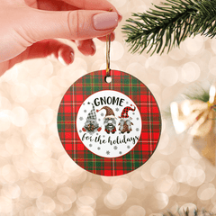 Clan Hay Modern Tartan Tartan Crest Gnome Round Ceramic Ornament IQ64 Hay Modern Tartan Tartan Christmas