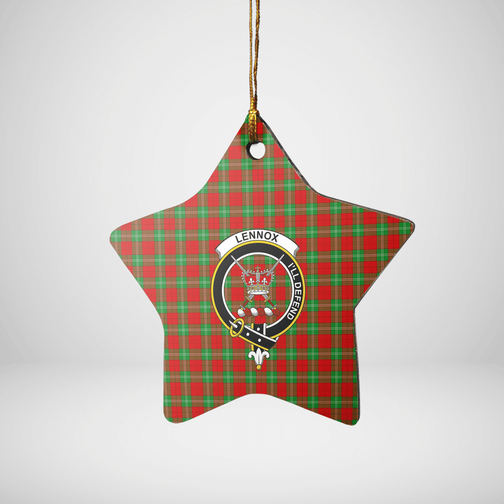 Clan Lennox Tartan Crest Star Ceramic Ornament VR37 Lennox Tartan Tartan Christmas