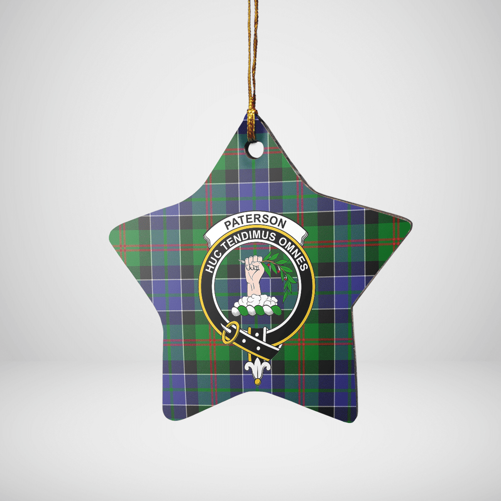 Clan Paterson Tartan Crest Star Ceramic Ornament HM83 Paterson Tartan Tartan Christmas