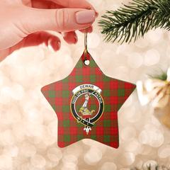 Clan Dewar Tartan Crest Star Ceramic Ornament FC52 Dewar Tartan Tartan Christmas