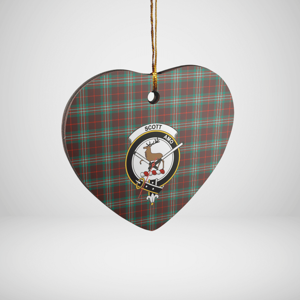 Clan Scott Brown Ancient Tartan Crest Heart Ceramic Ornament QY17 Scott Brown Ancient Tartan Tartan Christmas