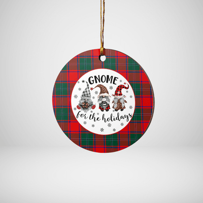 Clan MacPhail Tartan Tartan Crest Gnome Round Ceramic Ornament