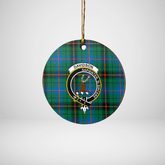 Clan Davidson Ancient Tartan Crest Round Ceramic Ornament VE50 Davidson Ancient Tartan Tartan Christmas