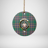 Clan MacFarlane Hunting Ancient Tartan Crest Round Ceramic Ornament MB72 MacFarlane Hunting Ancient Tartan Tartan Christmas