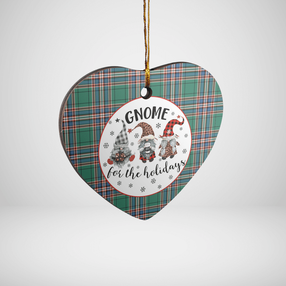 Clan MacFarlane Hunting Ancient Tartan Tartan Crest Gnome Heart Ceramic Ornament CV67 MacFarlane Hunting Ancient Tartan Tartan Christmas
