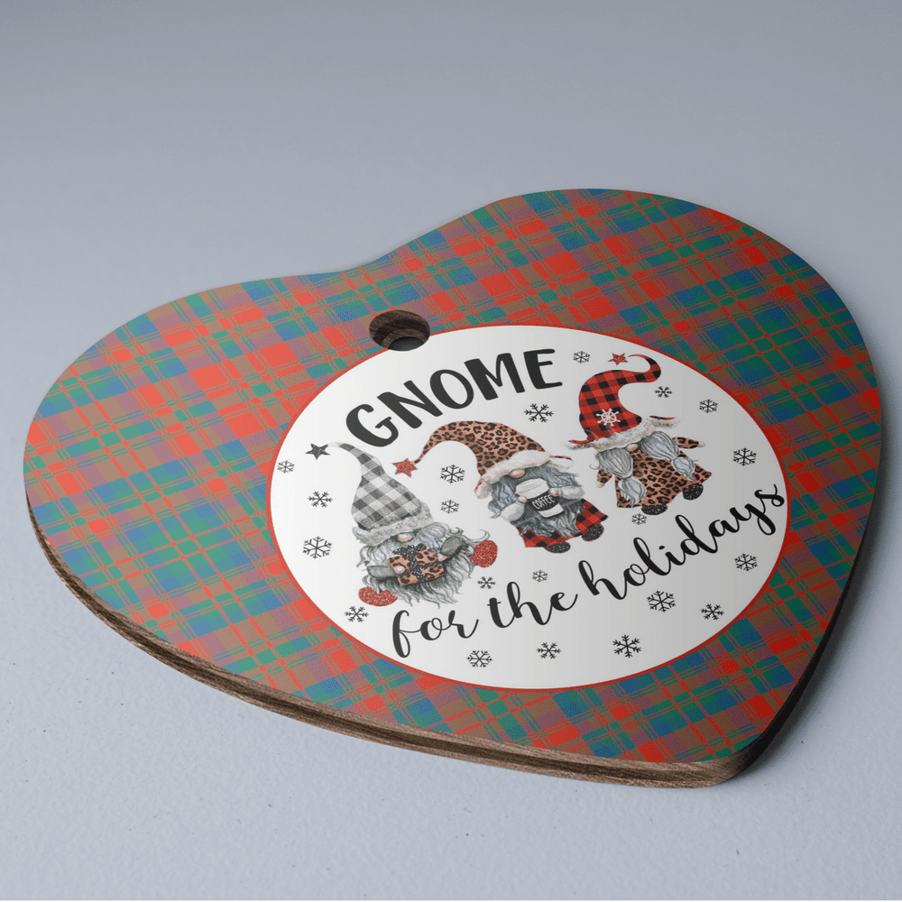 Clan Matheson Ancient Tartan Tartan Crest Gnome Heart Ceramic Ornament VN66 Matheson Ancient Tartan Tartan Christmas