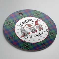 Clan Wood Modern Tartan Tartan Crest Gnome Round Ceramic Ornament RQ84 Wood Modern Tartan Tartan Christmas