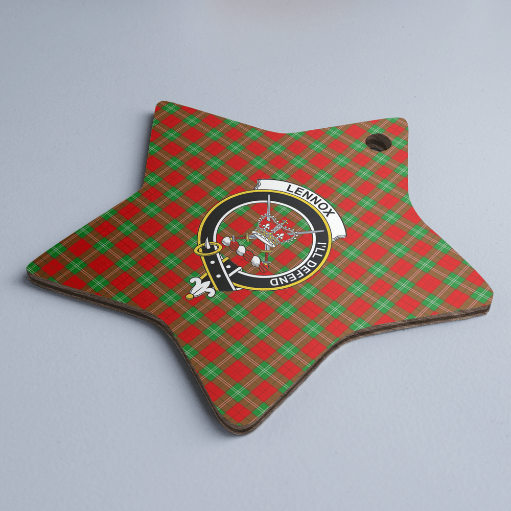 Clan Lennox Tartan Crest Star Ceramic Ornament VR37 Lennox Tartan Tartan Christmas