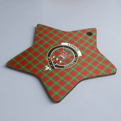 Clan Lennox Tartan Crest Star Ceramic Ornament VR37 Lennox Tartan Tartan Christmas