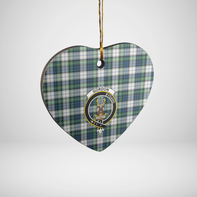 Clan Gordon Dress Ancient Tartan Crest Heart Ceramic Ornament