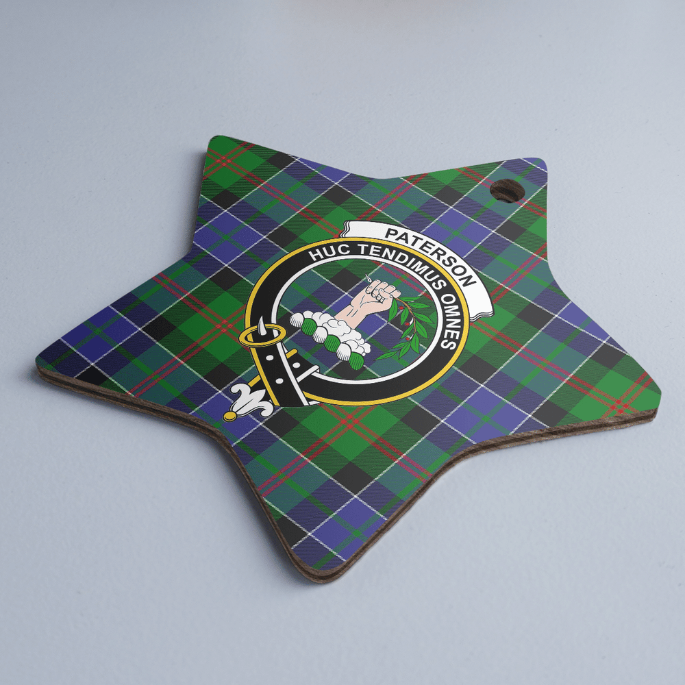 Clan Paterson Tartan Crest Star Ceramic Ornament HM83 Paterson Tartan Tartan Christmas