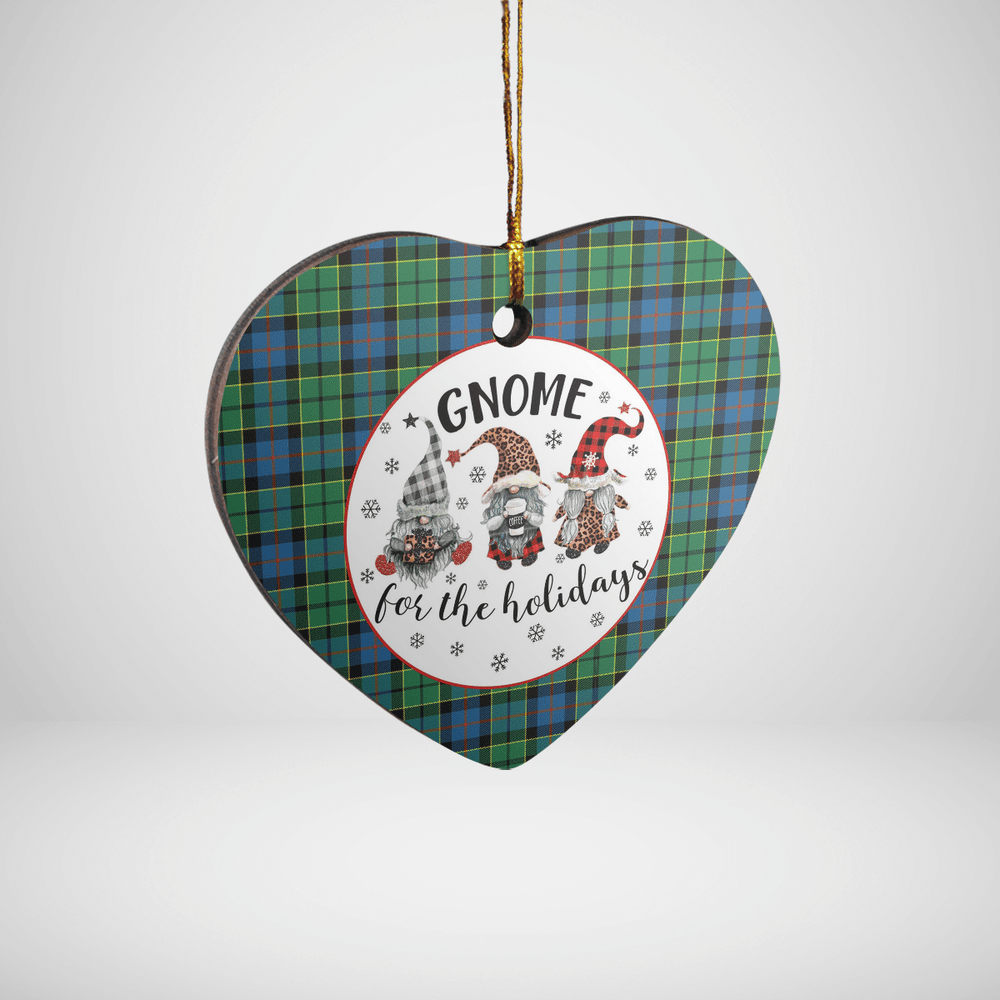 Clan Forsyth Ancient Tartan Tartan Crest Gnome Heart Ceramic Ornament ET48 Forsyth Ancient Tartan Tartan Christmas