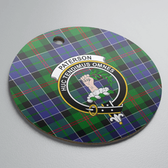 Clan Paterson Tartan Crest Round Ceramic Ornament LF83 Paterson Tartan Tartan Christmas