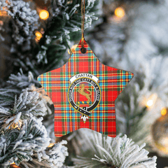 Clan Chattan Tartan Crest Star Ceramic Ornament UB65 Chattan Tartan Tartan Christmas