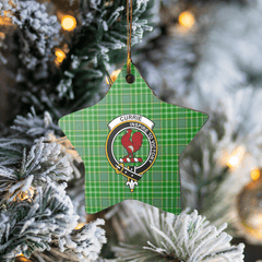 Clan Currie Tartan Crest Star Ceramic Ornament MN32 Currie Tartan Tartan Christmas