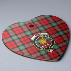 Clan Kerr Ancient Tartan Crest Heart Ceramic Ornament PN82 Kerr Ancient Tartan Tartan Christmas