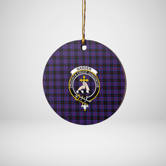 Clan Garden Tartan Crest Round Ceramic Ornament MN68 Garden Tartan Tartan Christmas