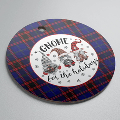 Clan Home Modern Tartan Tartan Crest Gnome Round Ceramic Ornament BJ51 Home Modern Tartan Tartan Christmas