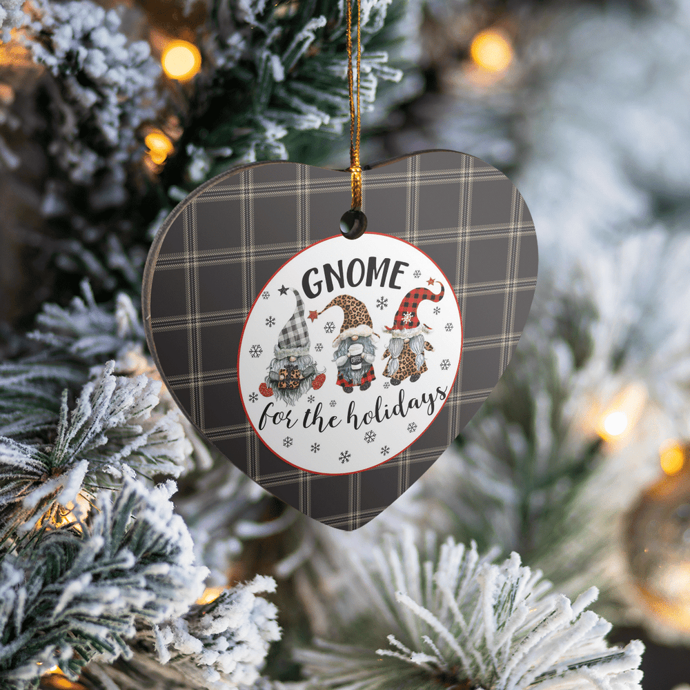 Clan Eternity Tartan Tartan Crest Gnome Heart Ceramic Ornament MV38 Eternity Tartan Tartan Christmas
