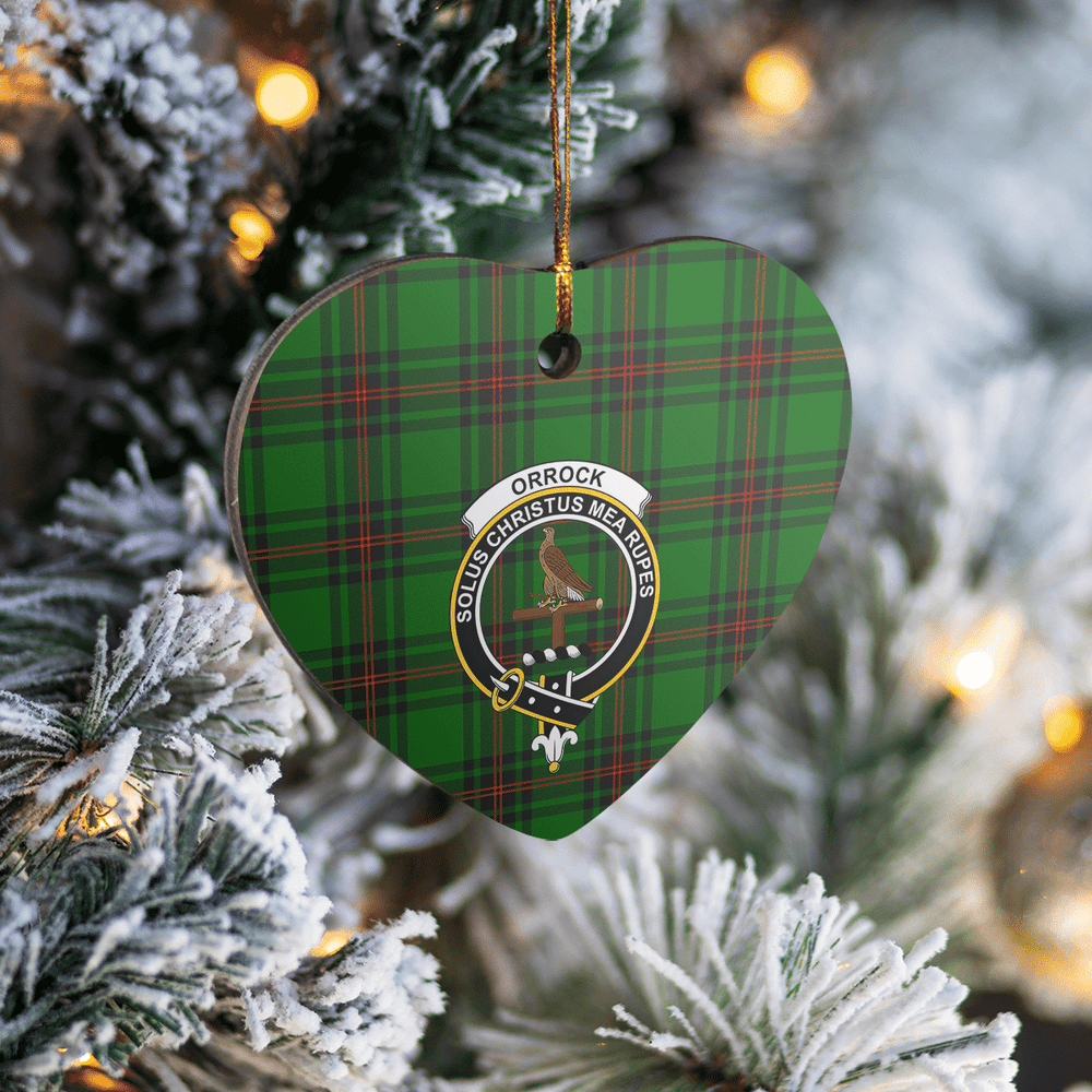 Clan Orrock (Fife) Tartan Crest Heart Ceramic Ornament US78 Orrock (Fife) Tartan Tartan Christmas