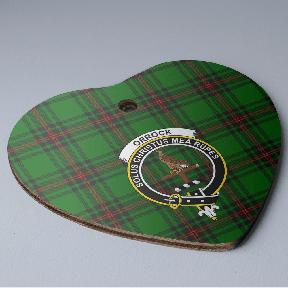 Clan Orrock (Fife) Tartan Crest Heart Ceramic Ornament US78 Orrock (Fife) Tartan Tartan Christmas