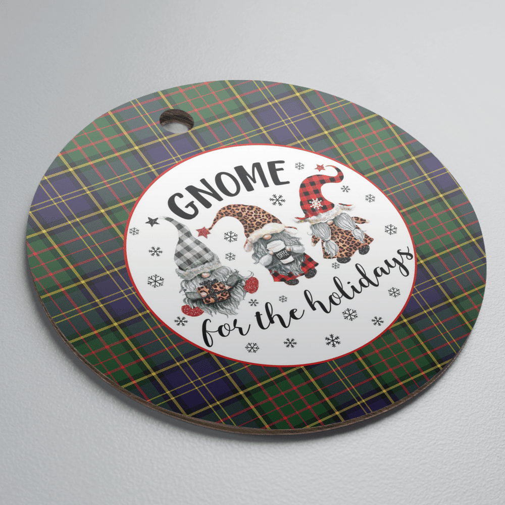 Clan MacMillan Hunting Modern Tartan Tartan Crest Gnome Round Ceramic Ornament NU46 MacMillan Hunting Modern Tartan Tartan Christmas