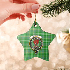 Clan Currie Tartan Crest Star Ceramic Ornament MN32 Currie Tartan Tartan Christmas