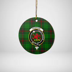Clan Primrose (Fife) Tartan Crest Round Ceramic Ornament WY67 Primrose (Fife) Tartan Tartan Christmas