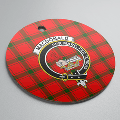 Clan MacDonald of Sleat Tartan Crest Round Ceramic Ornament IV24 MacDonald of Sleat Tartan Tartan Christmas