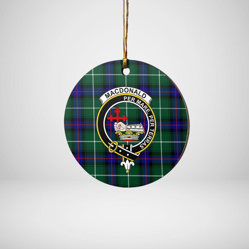 Clan MacDonald of the Isles Hunting Modern Tartan Crest Round Ceramic Ornament GD27 MacDonald of the Isles Hunting Modern Tartan Tartan Christmas