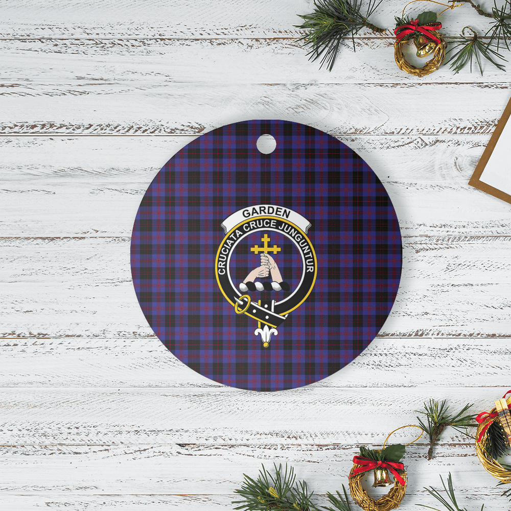 Clan Garden Tartan Crest Round Ceramic Ornament MN68 Garden Tartan Tartan Christmas