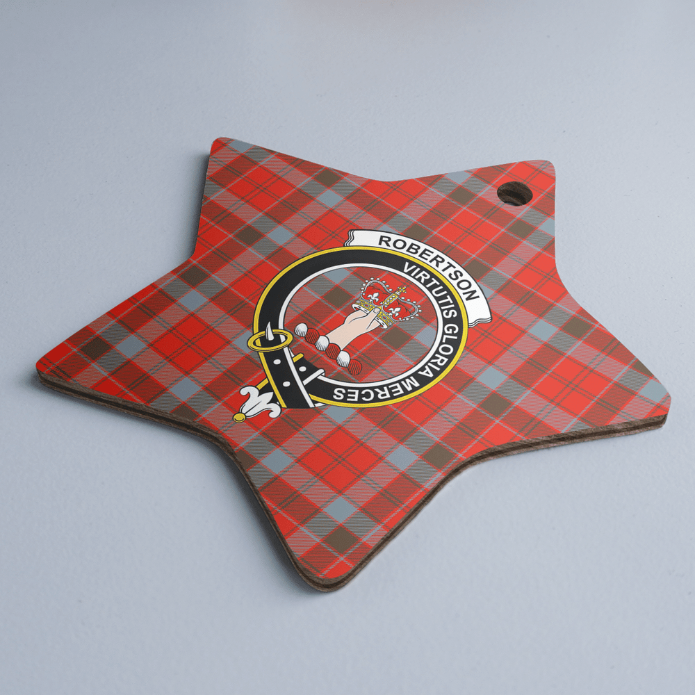 Clan Robertson Weathered Tartan Crest Star Ceramic Ornament XN33 Robertson Weathered Tartan Tartan Christmas