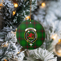 Clan Primrose (Fife) Tartan Crest Round Ceramic Ornament WY67 Primrose (Fife) Tartan Tartan Christmas