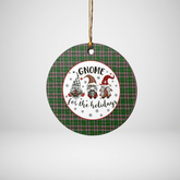 Clan Gray Hunting Tartan Tartan Crest Gnome Round Ceramic Ornament AW43 Gray Hunting Tartan Tartan Christmas