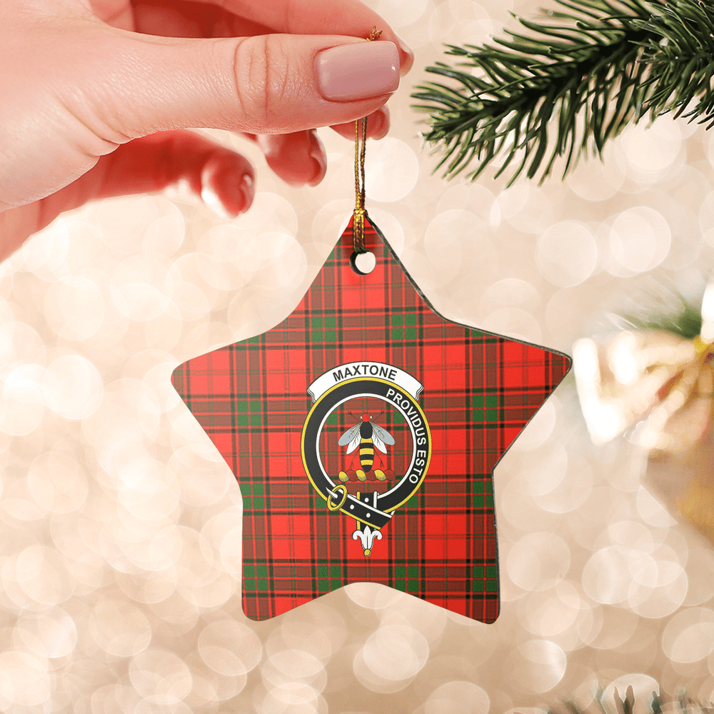 Clan Maxtone Tartan Crest Star Ceramic Ornament BY99 Maxtone Tartan Tartan Christmas