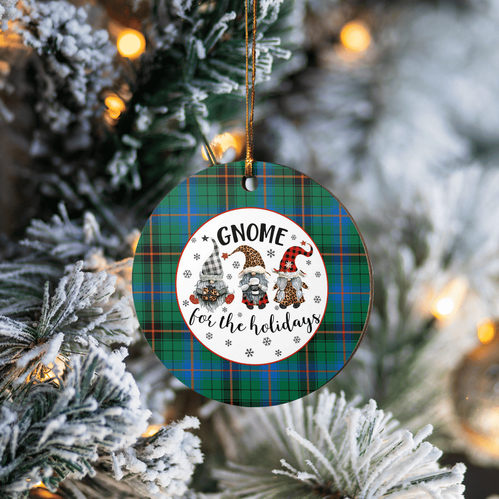 Clan Davidson Ancient Tartan Tartan Crest Gnome Round Ceramic Ornament DD73 Davidson Ancient Tartan Tartan Christmas