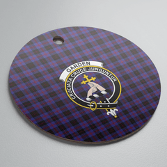 Clan Garden Tartan Crest Round Ceramic Ornament MN68 Garden Tartan Tartan Christmas