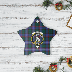 Clan Hunter Modern Tartan Crest Star Ceramic Ornament YE74 Hunter Modern Tartan Tartan Christmas