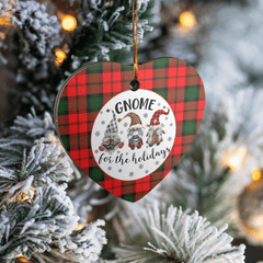 Clan Kerr Modern Tartan Tartan Crest Gnome Heart Ceramic Ornament YP41 Kerr Modern Tartan Tartan Christmas