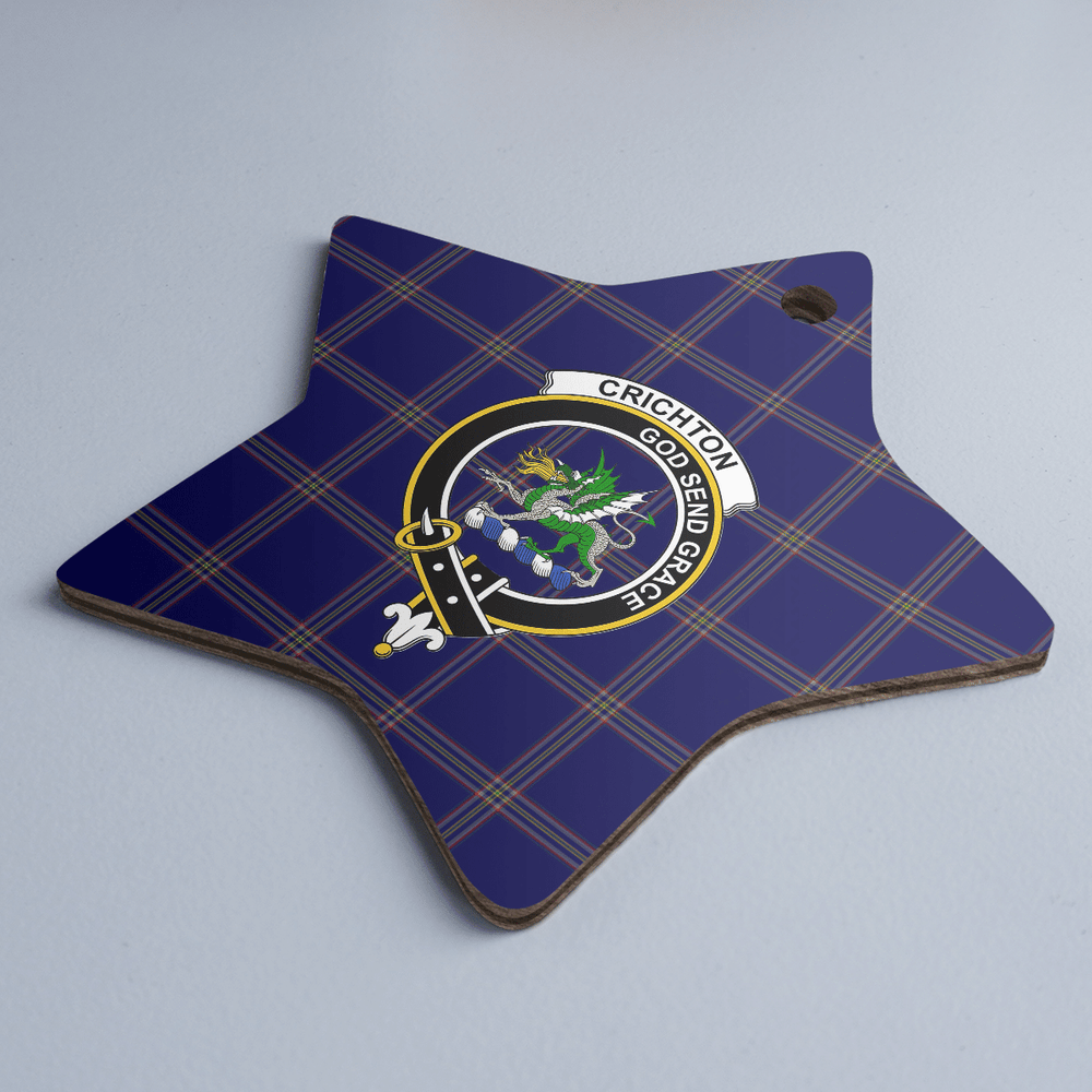 Clan Crichton Tartan Crest Star Ceramic Ornament FZ74 Crichton Tartan Tartan Christmas