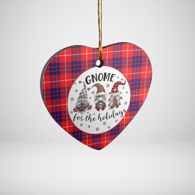 Clan Hamilton Modern Tartan Tartan Crest Gnome Heart Ceramic Ornament SZ76
