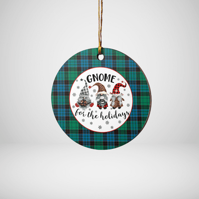 Clan Stewart Old Ancient Tartan Tartan Crest Gnome Round Ceramic Ornament