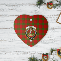 Clan Dewar Tartan Crest Heart Ceramic Ornament TN65 Dewar Tartan Tartan Christmas