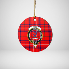 Clan Rose Tartan Crest Round Ceramic Ornament QG38 Rose Tartan Tartan Christmas
