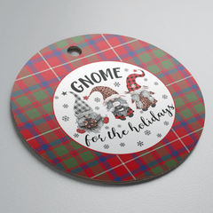 Clan Shaw Red Modern Tartan Tartan Crest Gnome Round Ceramic Ornament VH84 Shaw Red Modern Tartan Tartan Christmas