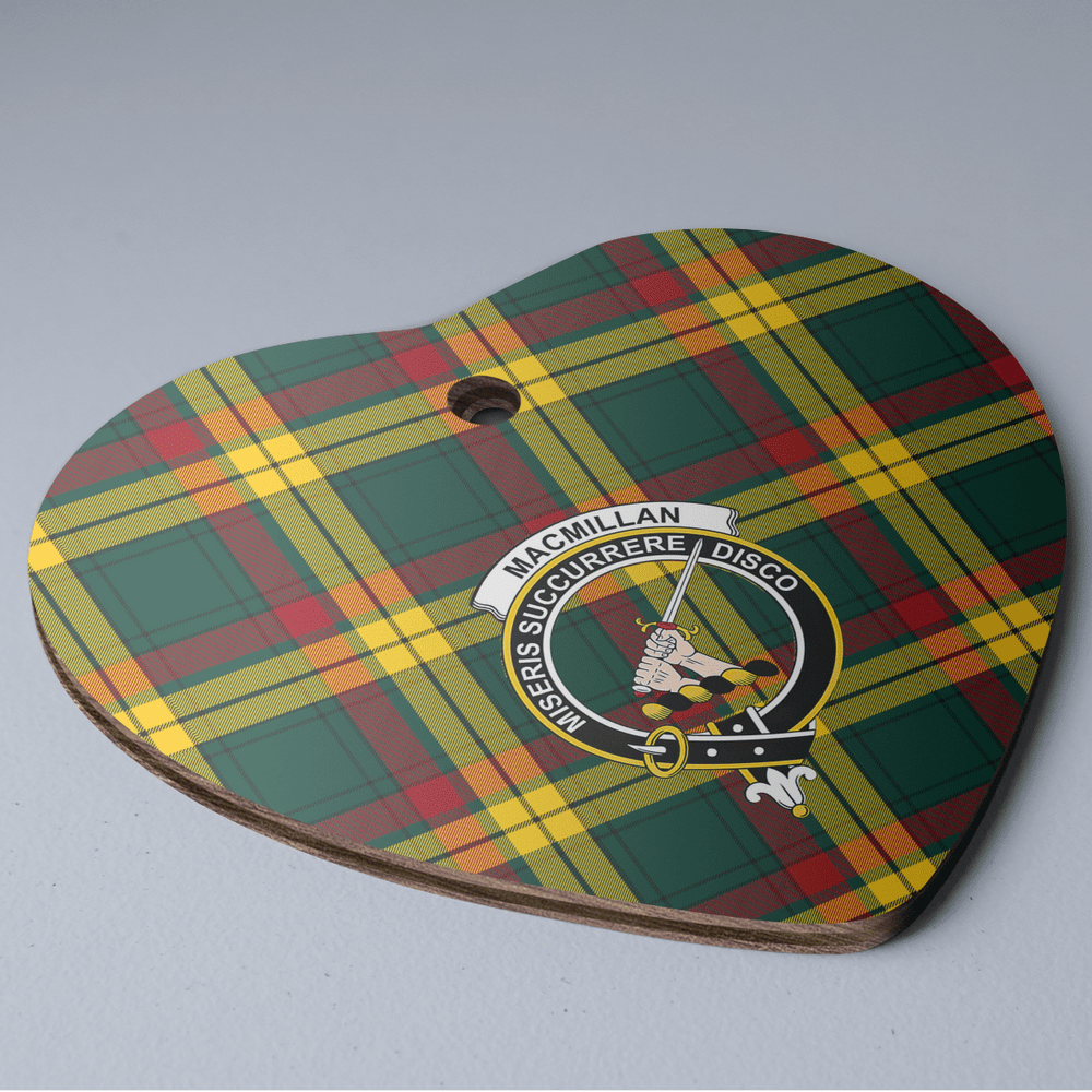 Clan MacMillan Old Modern Tartan Crest Heart Ceramic Ornament HH89 MacMillan Old Modern Tartan Tartan Christmas