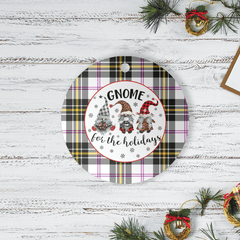 Clan MacPherson Dress Modern Tartan Tartan Crest Gnome Round Ceramic Ornament CL82 MacPherson Dress Modern Tartan Tartan Christmas